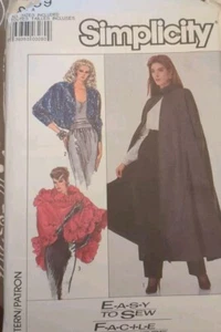 Simplicity 8389 Sewing Pattern Cape Shawl Jacket Misses Size S-M-L UNCUT - Picture 1 of 3