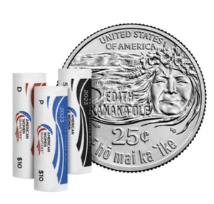 2023 American Women Quarters Edith Kanakaʻole PDS 3 Roll Set- Presale - Picture 1 of 1