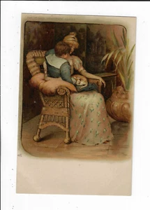 Postal Maud Goodman Tuck Serie 827 niño y gato en la vuelta de madre p2053 - Imagen 1 de 2