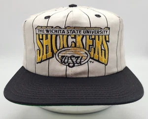 Vintage Wichita State Shockers weiße Nadelstreifen The Park Druckknopflasche Mütze Made in USA - Bild 1 von 9