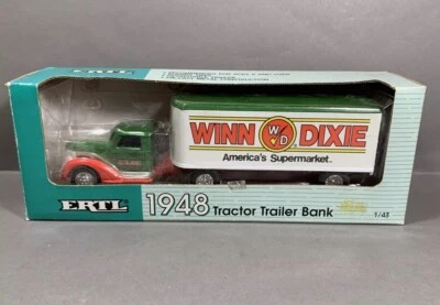 Remolque tractor Winn Dixie Die Cast ERTL Metal Truck Bank 1948 Foto 1 de 4