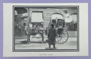 The New Cabby - Edwardian Horse Drawn Cab - Original Vintage Blanko Back Postkarte - Bild 1 von 1