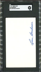 Lou Boudreau Cleveland Indians - Signed Index Card - SGC Authentic Autograph - Picture 1 of 2