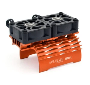 Disipador térmico de aleación naranja con ventiladores de refrigeración dobles para motores de tamaño 540/550 - Imagen 1 de 1
