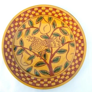 K&K Interiors 12 Tage Weihnachten Rebhuhn Birnbaum Keramik Platte Teller 13" - Bild 1 von 2