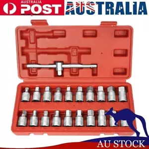 21x 3/8" Oil Drain Sump Plug Key Socket Set Axel Removal Spanner Wrench Tool Kit - Picture 1 of 10
