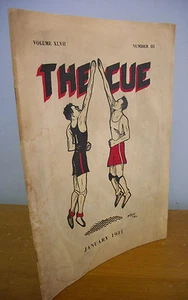 Jan 1931 THE CUE Albany Academy Albany NY Student Magazine, Basketball Cover - Picture 1 of 1