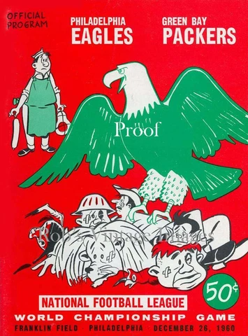 Philadelphia Eagles Green Bay Packers Game Program Poster Vintage Football Cover