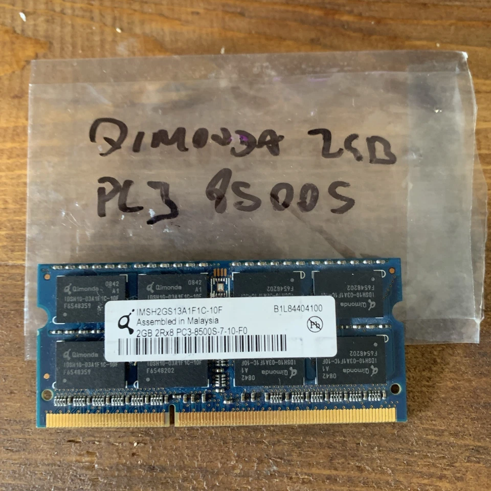 Qimonda 2GB 2Rx8 PC3-8500S Sodimm - Image 1 of 2