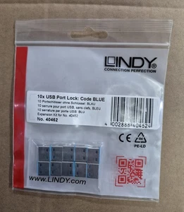 Lindy USB Port Blocker (ohne Schlüssel) - 10er Pack Farbe Blau - Bild 1 von 3
