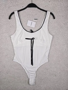 Body sin mangas con ribete blanco y negro Forever 21, escote redondo y cinta ¡NUEVO CON ETIQUETAS! - Imagen 1 de 5