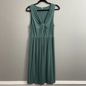 J.Crew grünes Maxikleid groß ärmellos vorne Knoten Jersey Sommer Freizeit - Bild 1 von 8