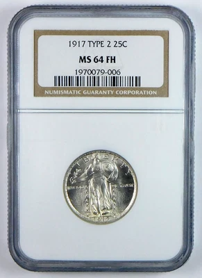 1917 Ty 2 Standing Liberty Quarter - NGC MS 64 FH - Brown Label - Image 1 of 3