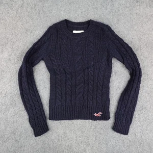 Maglione vintage Hollister donna piccolo cavo maglia lana alpaca top preppy Y2K - Foto 1 di 9