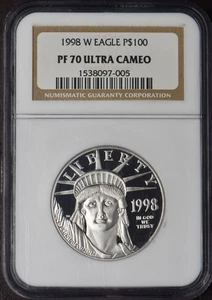 1998 - W $100 American Platinum Eagle - NGC PF70 Ultra Cameo - ✪COINGIANTS✪ - Bild 1 von 2