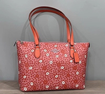 Bolso de Mano COACH CBM19 Gallery con Estampado Floral Lona Recubierta Plateado/Rosa Multi Foto 1 de 4
