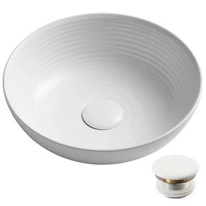 Kraus KCV-204G-20 Viva 13" Circular Vitreous China Vessel - White - Picture 1 of 12