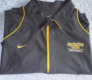 Appalachian State Football Nike Dri-FIT Polo Shirt Men’s XL Black Gold Athletic - Picture 1 of 11