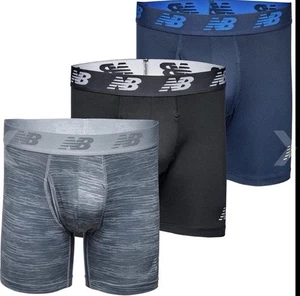 New Balance Premium BoxerShorts Briefs 3 Pack Size 2XL 44-46”Black,pigment,steel - Picture 1 of 7