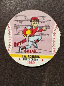 Ultra Rare 1989 Wacky Players Baseball League Card #34 L.A. Robbers Chris Crook! - Picture 1 of 2