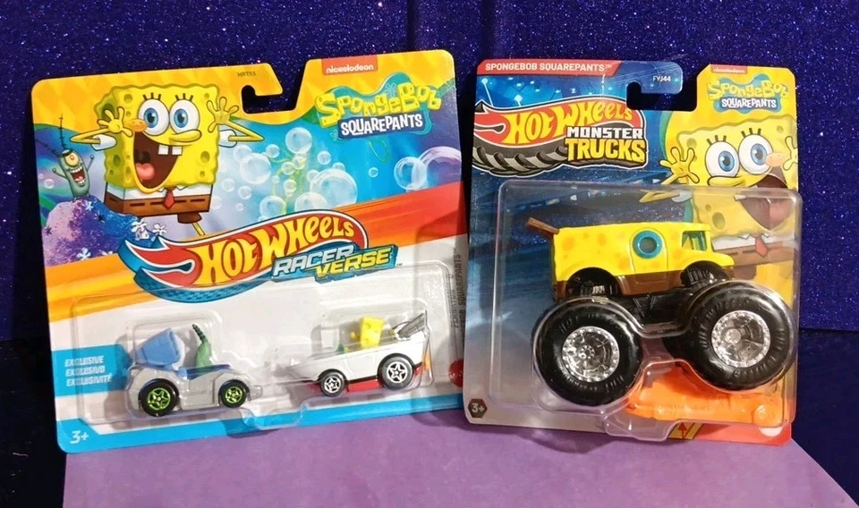 SpongeBob Squarepants Hot Wheels Monster TRUCK + Racerverse LOT - Image 1 of 1