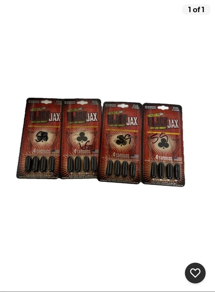 Stacker Black Jax Extreme Energizer Supplement Good Luck Energy  Pack Of 4 T 16  - Image 1 of 1