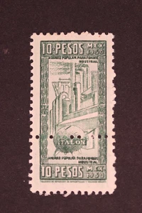MÉXICO 10 PESOS 1950 GARRA 841A MNH INGRESOS - Imagen 1 de 2