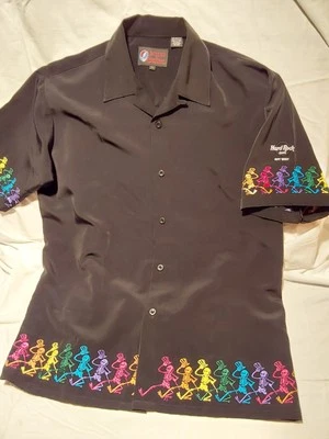 Dragonfly Men's S-Sleeve Grateful Dead Men's L Black Embroidered Camp Shirt - Image 1 of 4