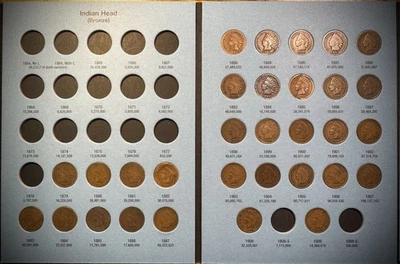 1879-1909 Flying Eagle Indian Head Cent Collection 31 Coins Starter Set Whitman - Image 1 of 4