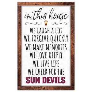 Arizona State Sun Devils Sign 11x17 Wood In This House - Picture 1 of 1