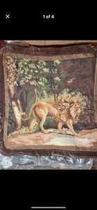 Neu Löwe Nadelspitze Stuhl Kissenbezug Kissen 18" Wollfäden  - Bild 1 von 5