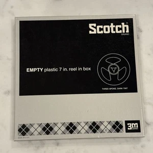 SCOTCH Empty Plastic 7” Reel to Reel In Box, Three Spoke Dark Tint - Picture 1 of 4