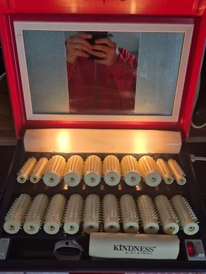 Vintage Clairol Kindness Deluxe Hot Rollers Hair Curlers Lighted Mirror  - Image 1 of 4