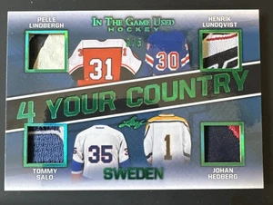 Hoja ITG 2020-21 usada 4 reliquias de tu país Lindbergh Lundqvist Hedberg #’d 3/5 - Imagen 1 de 5