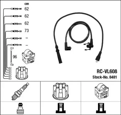 Cables de encendido 8481 NGK para VOLVO 340-360 340-360 Sedán - Imagen 1 de 4