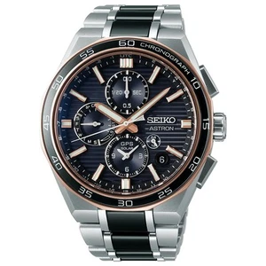SEIKO Astron SBXC180 Black GPS Solar Titanium Men's Watch New in Box - Picture 1 of 1