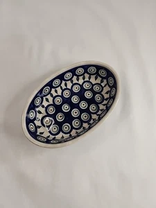 Boleslawiec polnische Keramik PFAU 6"x4" ovaler Auflaufförmchen 8 Unzen Bäcker - Bild 1 von 5