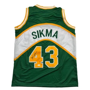 Autographed/Signed Jack Sikma Seattle Green Basketball Jersey JSA COA - Picture 1 of 4