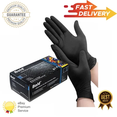 Aurelia Bold Black Disposable Nitrile Gloves Powder Free Latex Free Heavy Duty - Image 1 of 4
