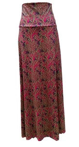 LuLaRoe Maxi Skirt Womens Small (6-8) Pink Green Floral Stretch Waist Long NWOT - Picture 1 of 11