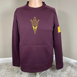 adidas Arizona State Sun Devils Sweatshirt Adult Small Red Pullover Pockets Mens - Picture 1 of 9