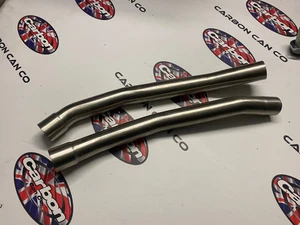 Kawasaki ZZR1400 06-11 UK Made T304 Edelstahl Auspuff Verbindungsrohre & Schellen - Bild 1 von 8