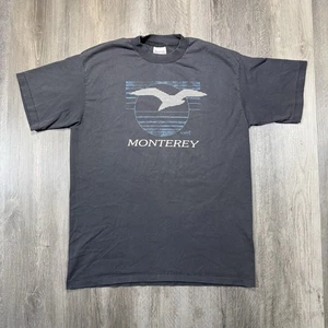 Vintage 80s Monterey California Seagull T-Shirt Faded Black Herren L/XL USA - Bild 1 von 11