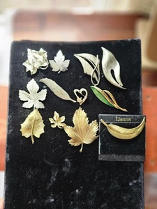 Lote de 12 prendedores broche hojas de otoño vintage/mod firmados por la ley Napier J.J LC - Imagen 1 de 17