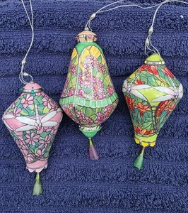 Bradford Editions Ära Louis Tiffany Erbstück 3er Set Weihnachtsschmuck... - Bild 1 von 8