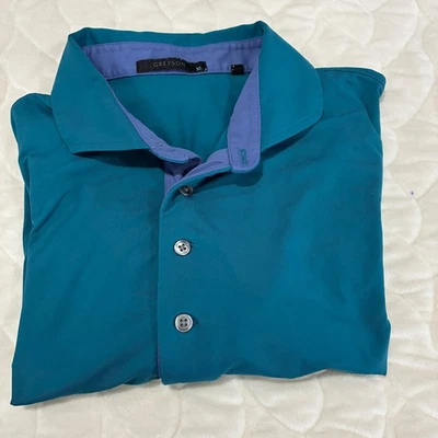 Camisa polo de golf Greyson Head the Call azul atlético que absorbe la humedad para hombre XL Foto 1 de 4