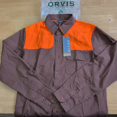 Orvis Midweight Shooting Shirt - Blaze/Hide - Size Men’s Medium - FREE SHIPPING! - Image 1 of 4