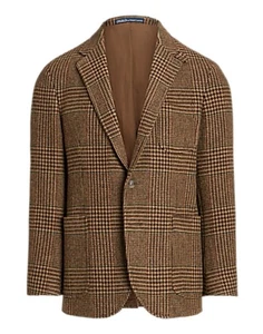 Polo Ralph Lauren Tailored Plaid Tweed Sport Coat Brown Multi LG 44R UVP 1.199£ - Bild 1 von 23
