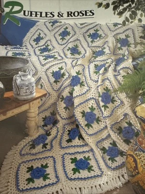 CROCHET Annie’s Afghan Quilt Club ~ “Ruffles And Roses” ~ PATTERN ~ - Image 1 of 2