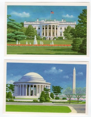 Scott #UX143-UX144 White House Jefferson Memorial Stamped Postal Cards - Image 1 of 2